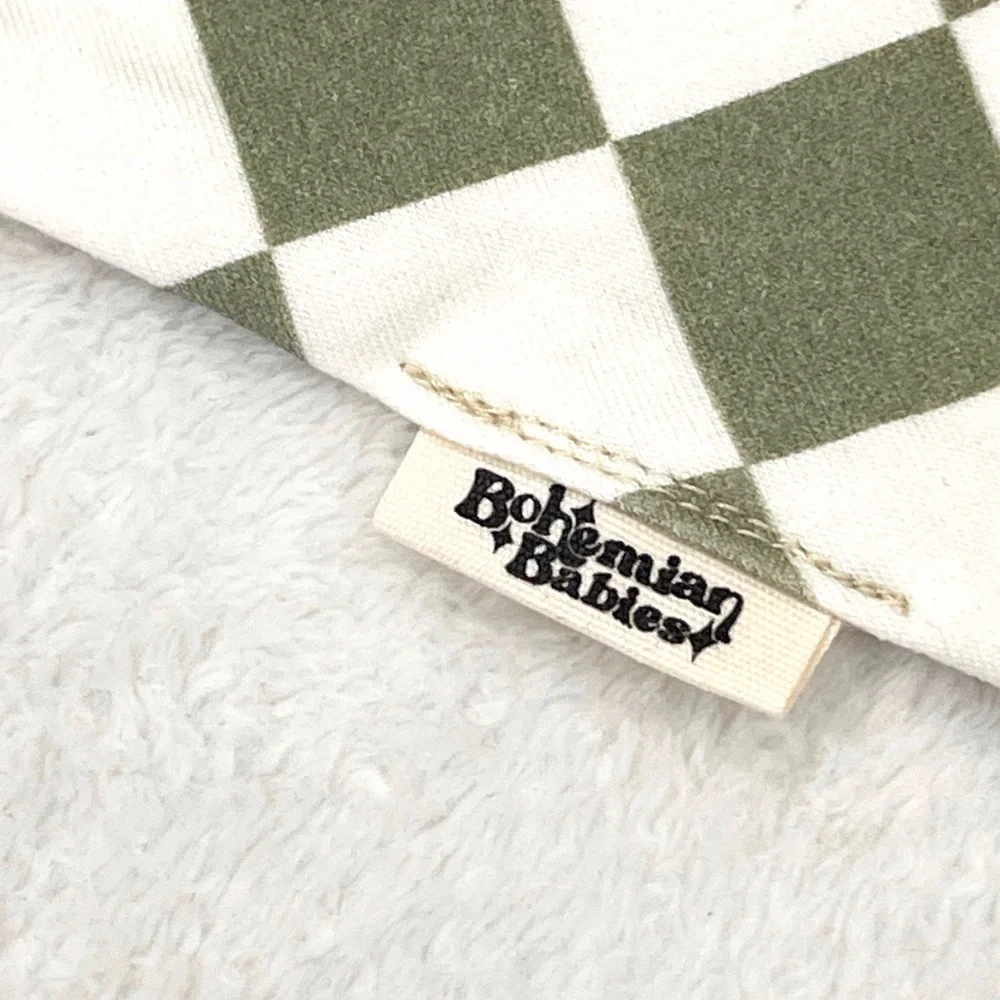 Bohemian Babies Checkered Bib NWT
